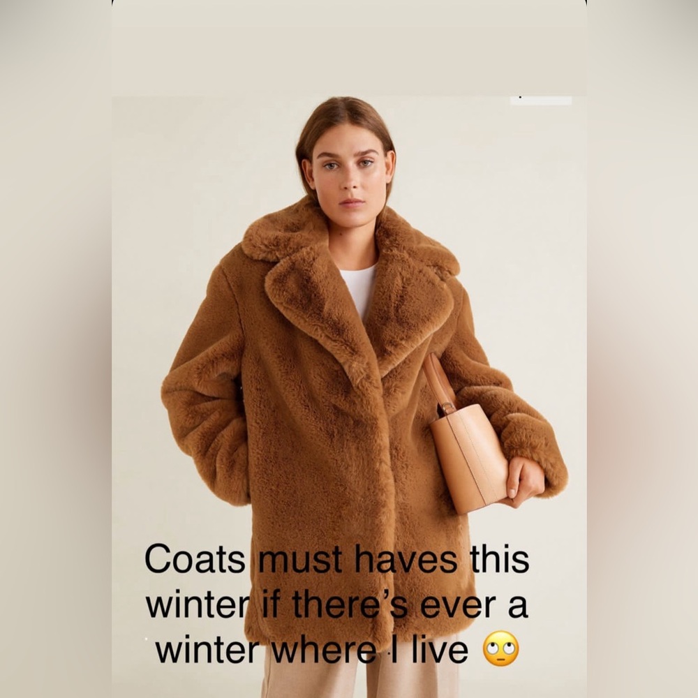 Mango oversized faux fur coat